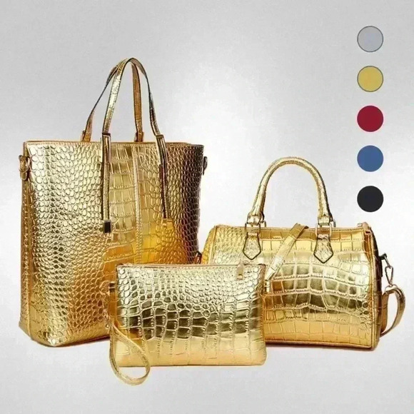 Vintage Classic Style Three Piece Bag Set - Picture 1 of 2